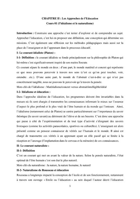 Ens Fr Lessons Sciences Education Approches Education Chapitre Ii