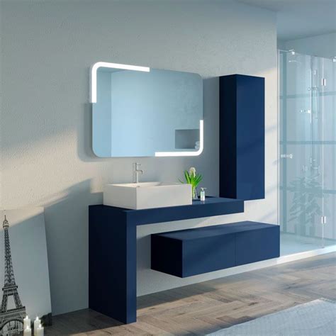 Meuble De Salle De Bain Melizzano Bleu Saphir Distribain