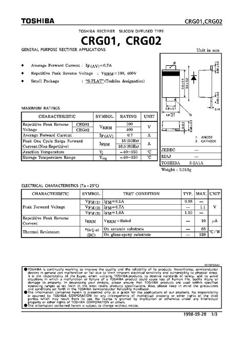 Crg Datasheet Pages Toshiba Diffused Type General Purpose