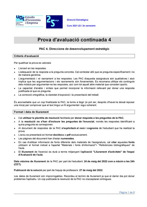 Pac Direccions De Desenvolupament Estrat Gic Catal Direcci