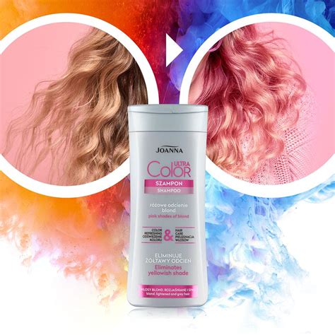 Joanna Ultra Color System Pink Shampoo For Blonde Lightened And Gray