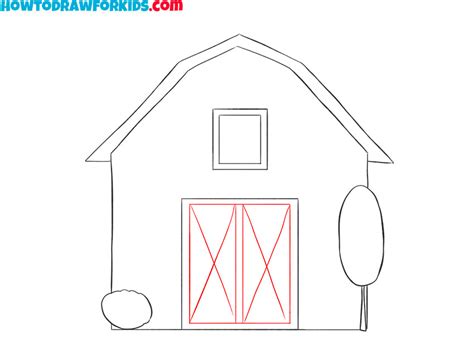 How To Draw A Barn Easy Drawing Tutorial For Kids