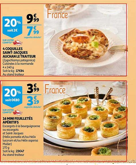 Promo Coquilles Saint Jacques Auchan Le Traiteur Mini Feuillet S