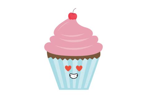 Valentine Kawaii Cupcake Cherry Vector Graphic By Soe Image · Creative Fabrica