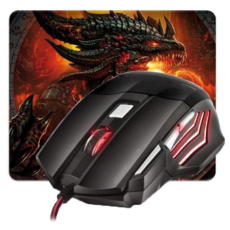 Kit Mouse Gamer Para Jogo Dpi Ptico Led Rgb Usb Mousepad