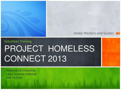 Ppt Volunteer Training Project Homeless Connect 2013 Powerpoint Presentation Id 2135493