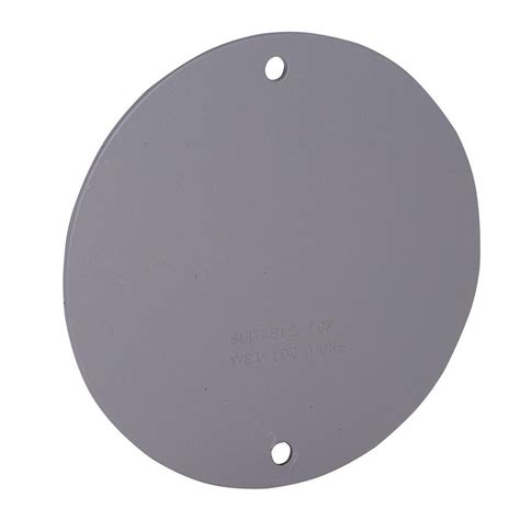 4 In Round Weatherproof Blank Cover 5374 0B The Home Depot