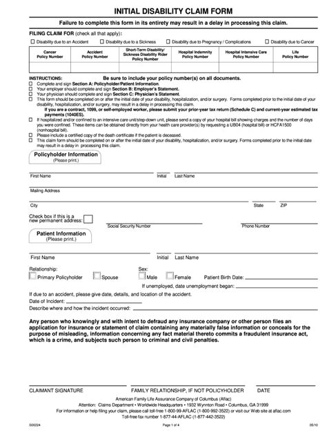 Printable Aflac Forms