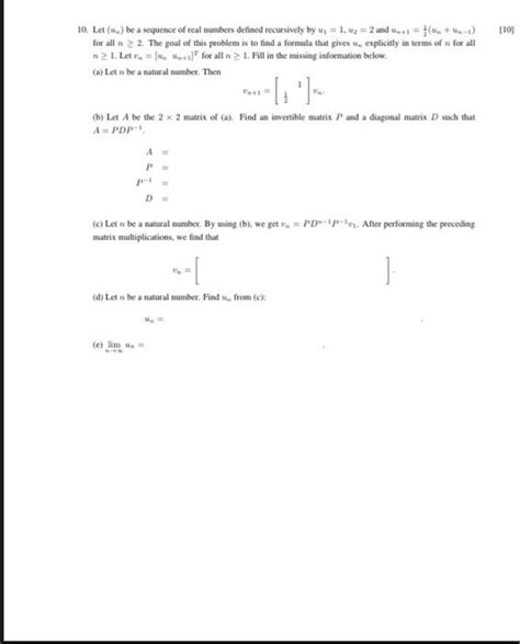 Solved Let W Be A Sequence Of Real Numbers Chegg