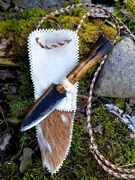 Deer Leg Bone Dagger With Deer Hide Neck Sheath By Alex Campbell Of