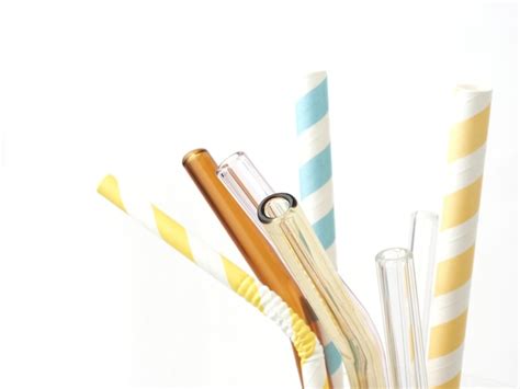 Premium Photo Plastic Free Eco Friendly Straws Made Of Glass Or Paper