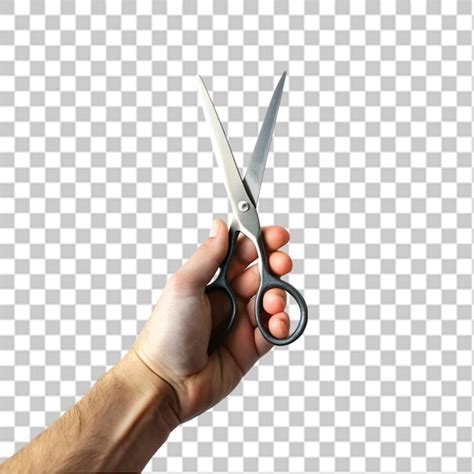 Premium PSD Hand Holding Scissors Isolated On Transparent Background