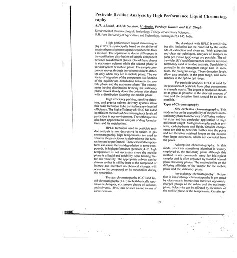 (PDF) Pesticide residue analysis by HPLC