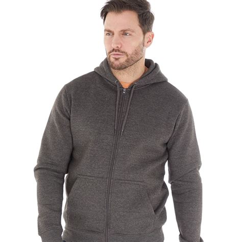 Buy Onfire Mens Zip Through Fleece Hoodie Charcoal Marl