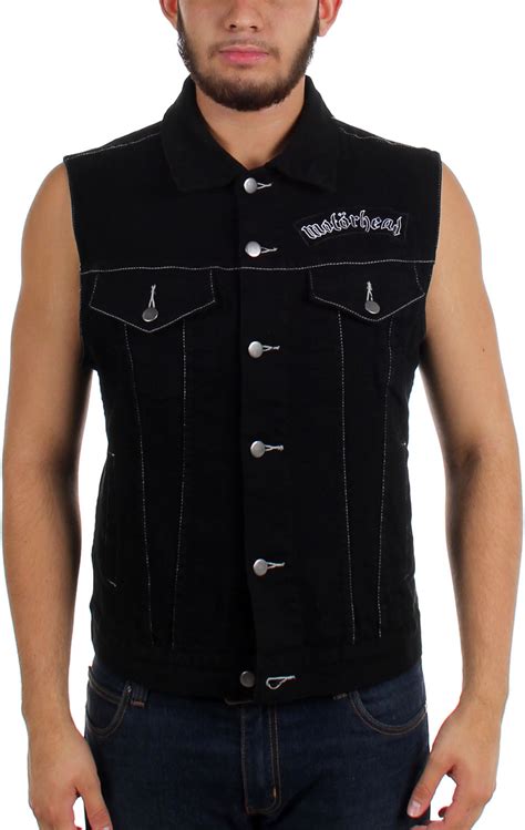 Motorhead - Mens Denim Motorcycle Vest in Black