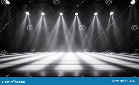 Illuminated White Stage with Spotlight Stock Illustration ...