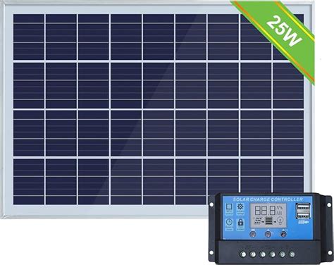 Eco Worthy 25w Portable Solar Panel System Kits 25watts Solar Module And 20a Pwm Controller For