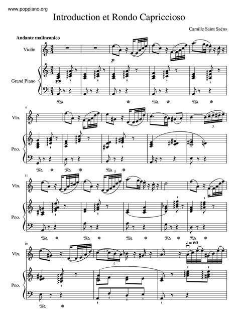 Saint Saens Introduction Et Rondo Capriccioso Sheet Music Pdf Free