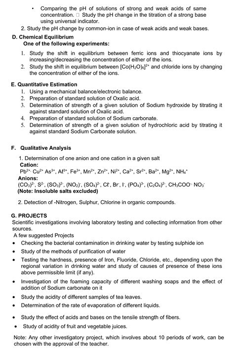 Cbse Class Chemistry Syllabus Term