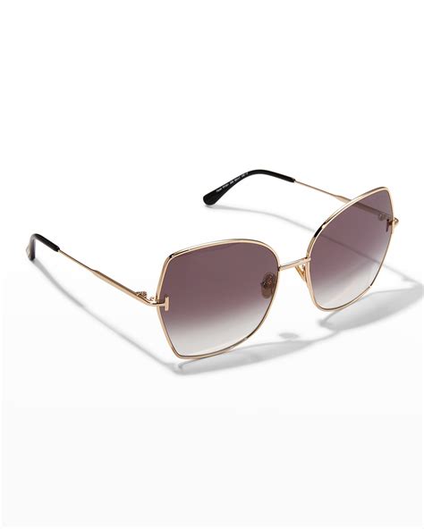 Tom Ford Colette Metal Frame Butterfly Sunglasses Neiman Marcus