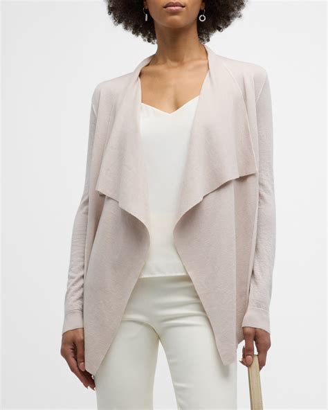 Neiman Marcus Cashmere Collection Cashmere Superfine Draped Cardigan