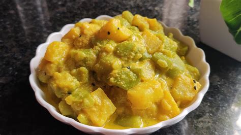 Niramish Jhinge Aloo Posto Recipe ঝিঙে আলু পোস্ত Ridged Gourd