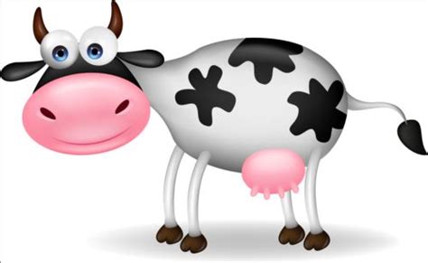 Funny cartoon cow vector material free download