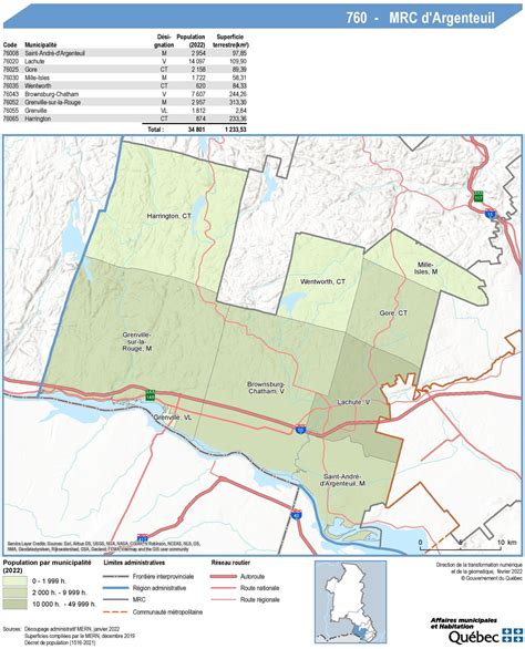 Carte De La MRC D Argenteuil