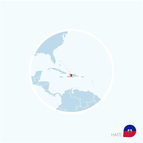 Map icon of Haiti. Blue map of Caribbean with highlighted Haiti in red color. 31214881 Vector ...