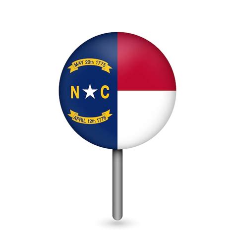 Premium Vector Map Pointer With Flag Of North Carolina Vector