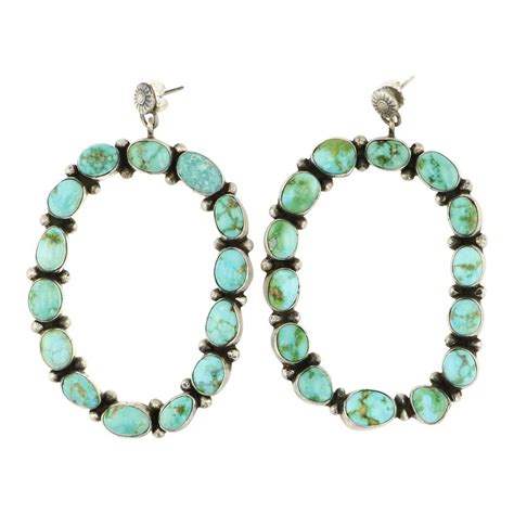 Lot Sheila Becenti Navajo Sonoran Gold Turquoise Earrings