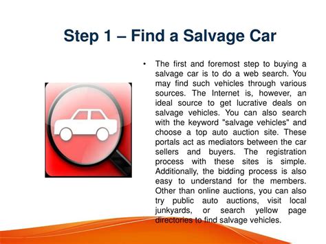 Ppt 5 Easy Steps To Buy Salvage Car Powerpoint Presentation Free