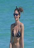 Nicole Trunfio In Polka Dot Bikini Beach In Miami February