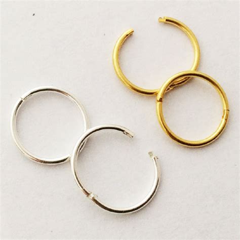 Hinged Hoop Earrings Sleeper Hoops Choose Silver Or Kgold