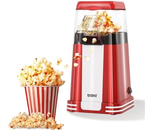 VonShef Popcorn Machine Retro 1200W Popcorn Maker With Hot Air