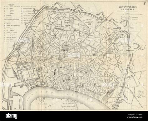 ANTWERP ANVERS ANTWERPEN: Antique town plan. City map. Belgium ...