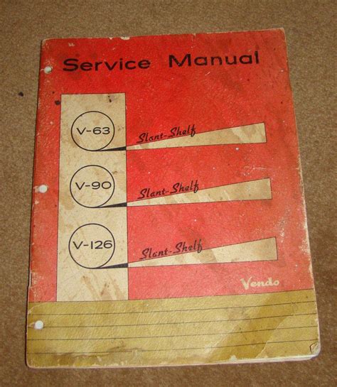 Old Vendo Coke Machine Service Manual V63 V90 V126 Coca Cola 1863711407