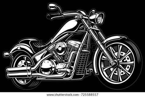 Vintage Chopper Illustrationversion On Dark Background Stock Vector ...