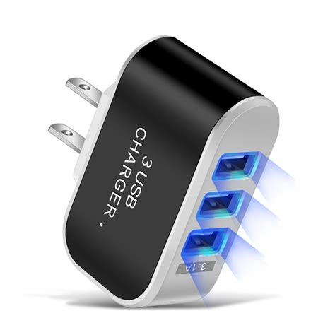 RnemiTe-amo USB Plug-in Wall Charger, Charging Block, 3.1A Fast Charge ...