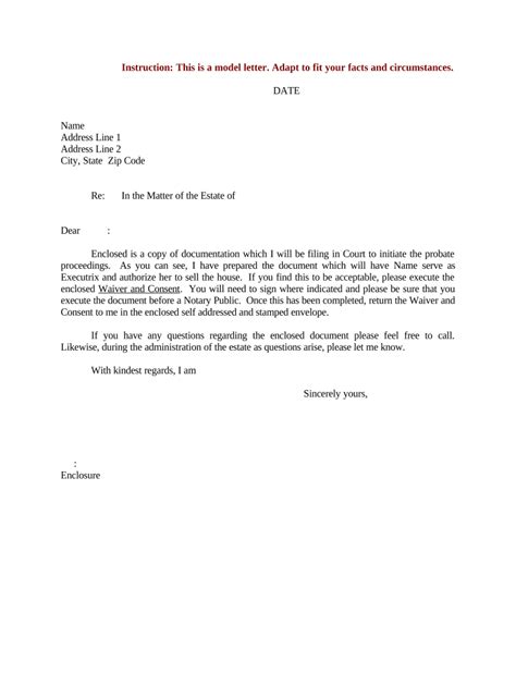 Probate Letter Template Fill Out Sign Online DocHub