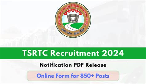 TSRTC Recruitment 2024 Out Apply Online For 800 Post Check