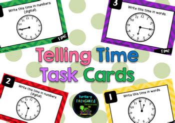 Time Task Cards Quarter Hour By Turtle Y Treasured Resources Tpt