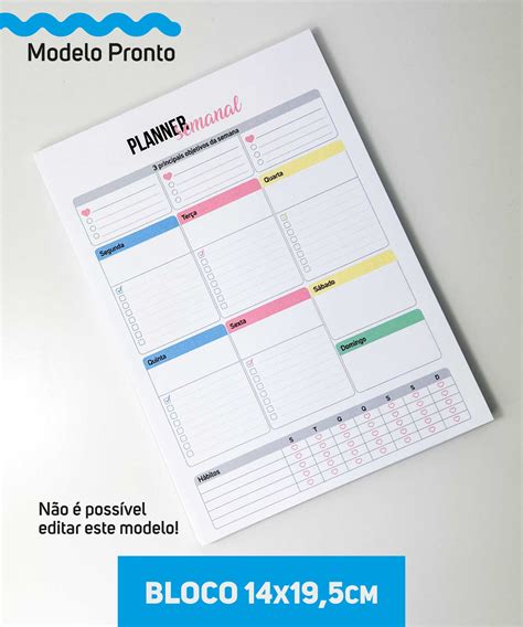 Bloco Planner Semanal 50 Folhas 01 PRONTO