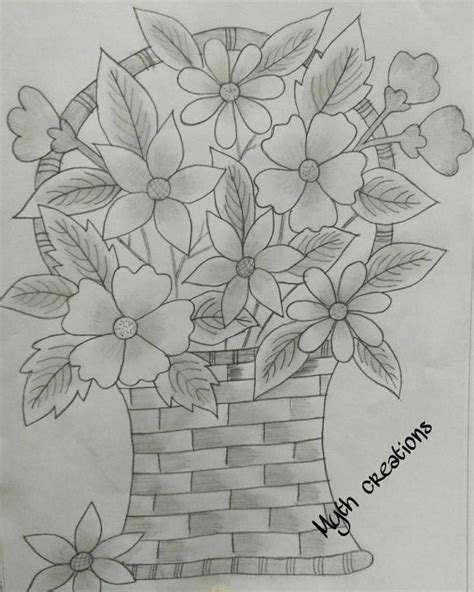 Pencil Shading Flower Vase