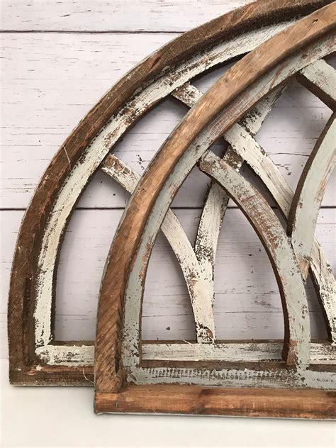 Reclaimed Wood Arch Window Frame With Wreath Add-on, Magnolia Wreath