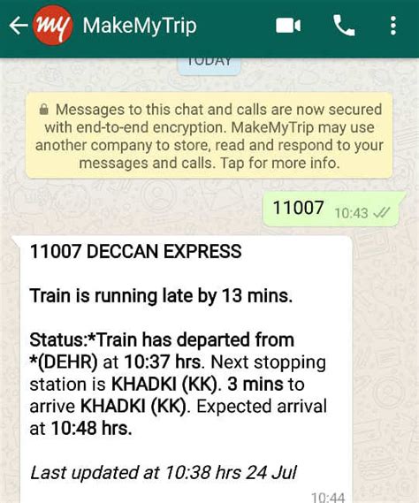 IRCTC Live Train Status Via WhatsApp How To Check Indian Railways