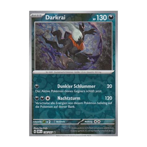 Darkrai 136 197 Holo REVERSE HOLO Obsidianflammen Pokemon Karte Kaufen