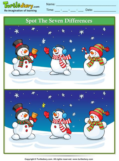 Printable Spot The Difference Christmas