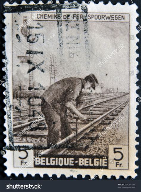 Belgium Circa 1940 A Stamp Printed In Belgium Shows Railways