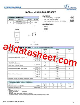 Ut N L Tn R Datasheet Pdf Vbsemi Electronics Co Ltd